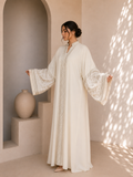 Sofia - Abaya écru brodée premium