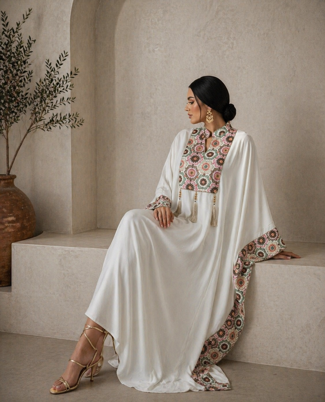 Emna – Abaya brodée fluide
