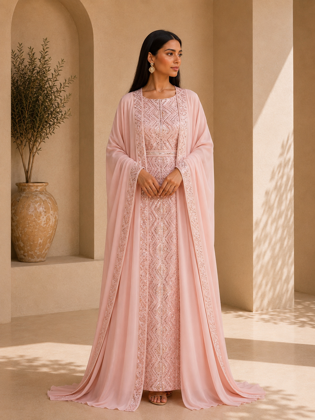 Sherazade – Abaya papillon satinée