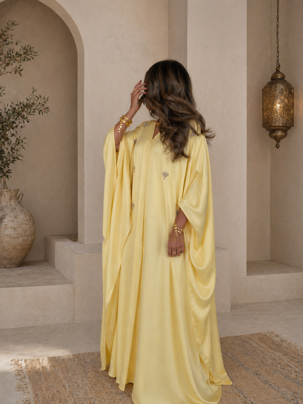 Aïda – Abaya papillon satinée