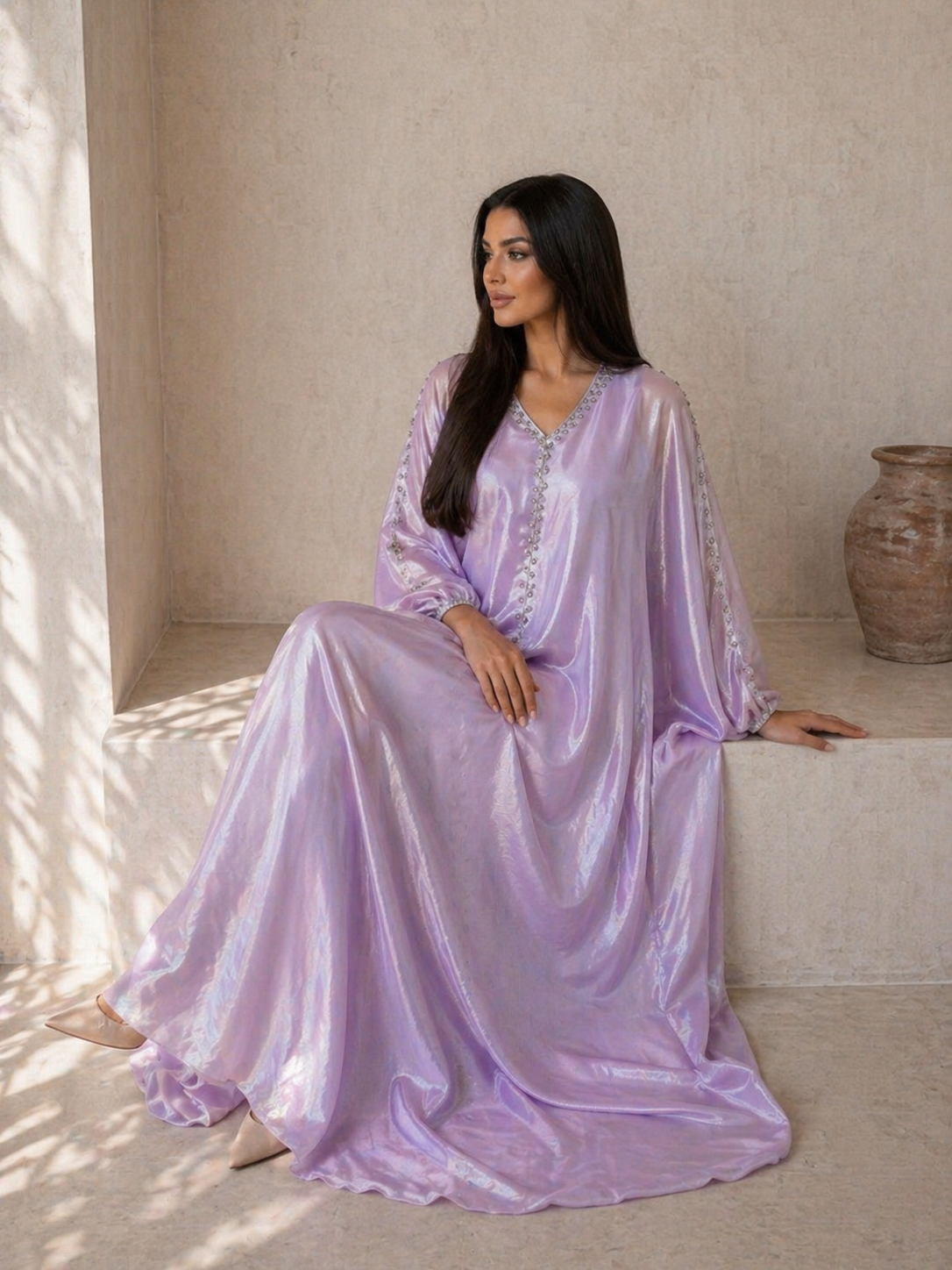 Satinée – Abaya satin coupe ample