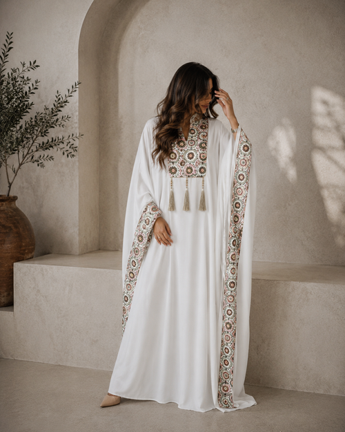 Emna – Abaya brodée fluide