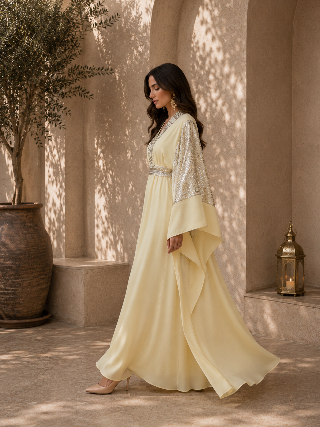 Luna – Abaya satinée mastour