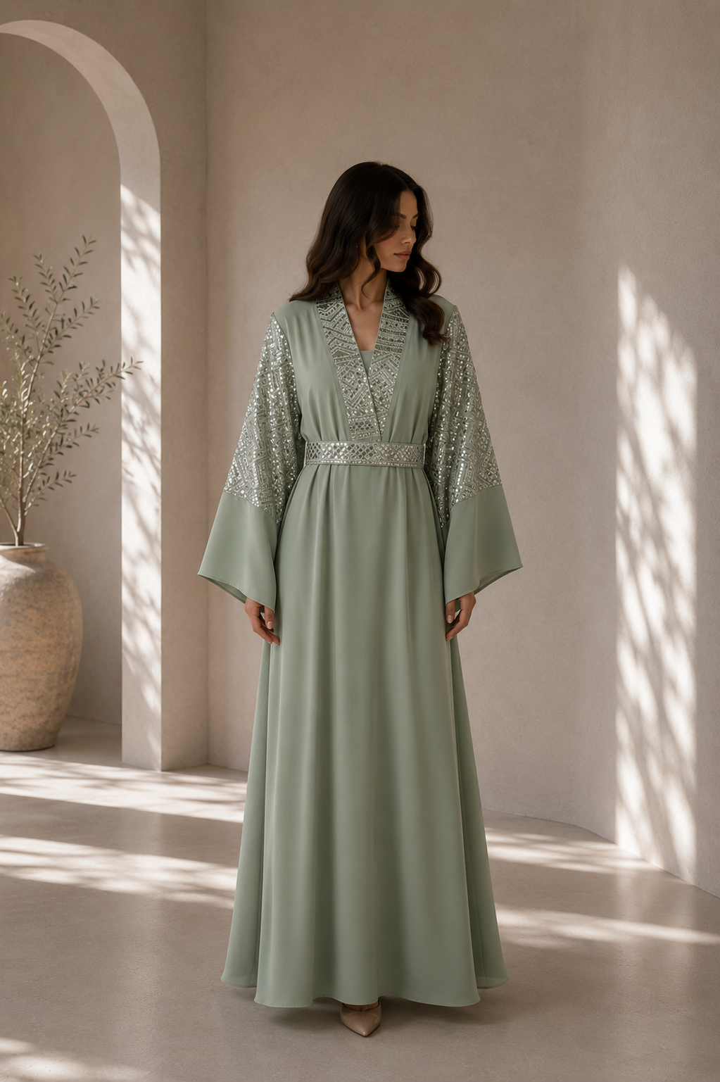 Luna – Abaya satinée mastour