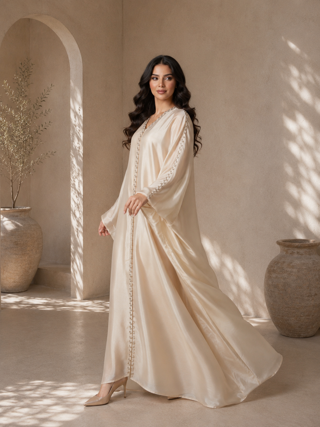 Satinée – Abaya satin coupe ample