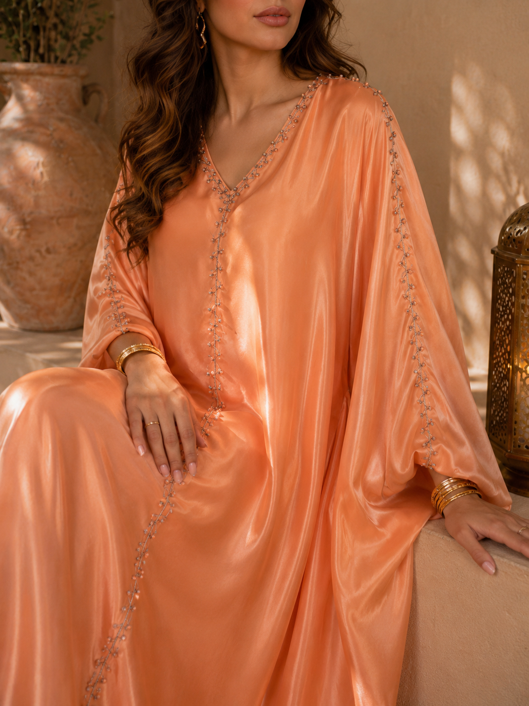 Satinée – Abaya satin coupe ample