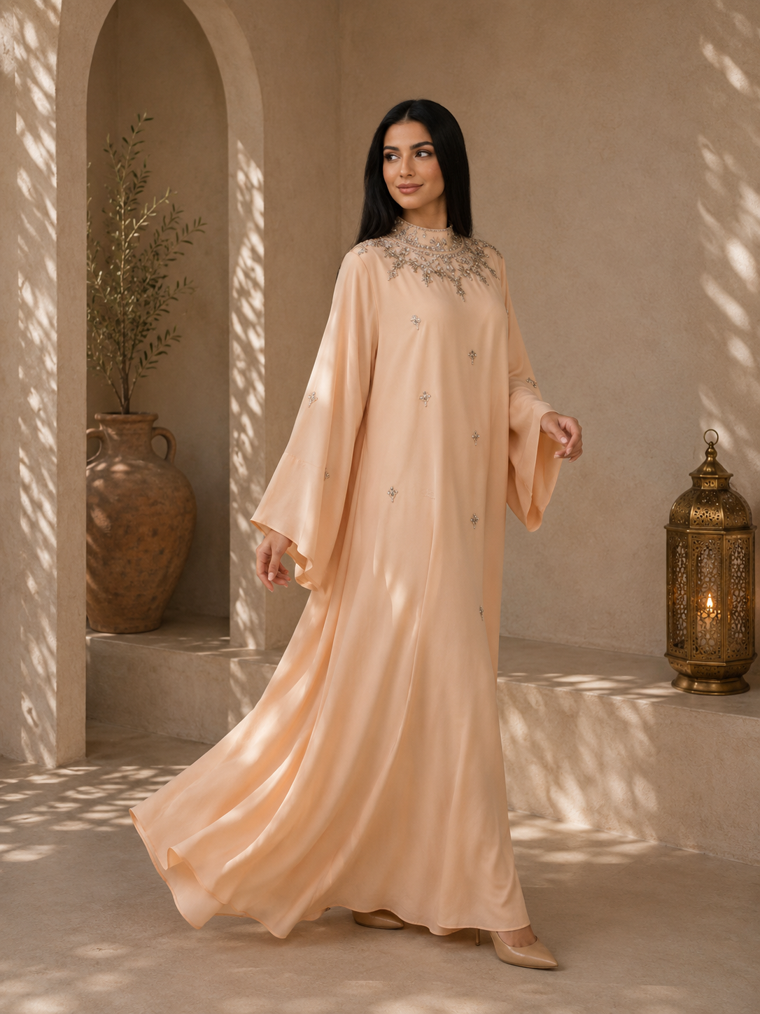 Sultana – Abaya satinée Dubaï