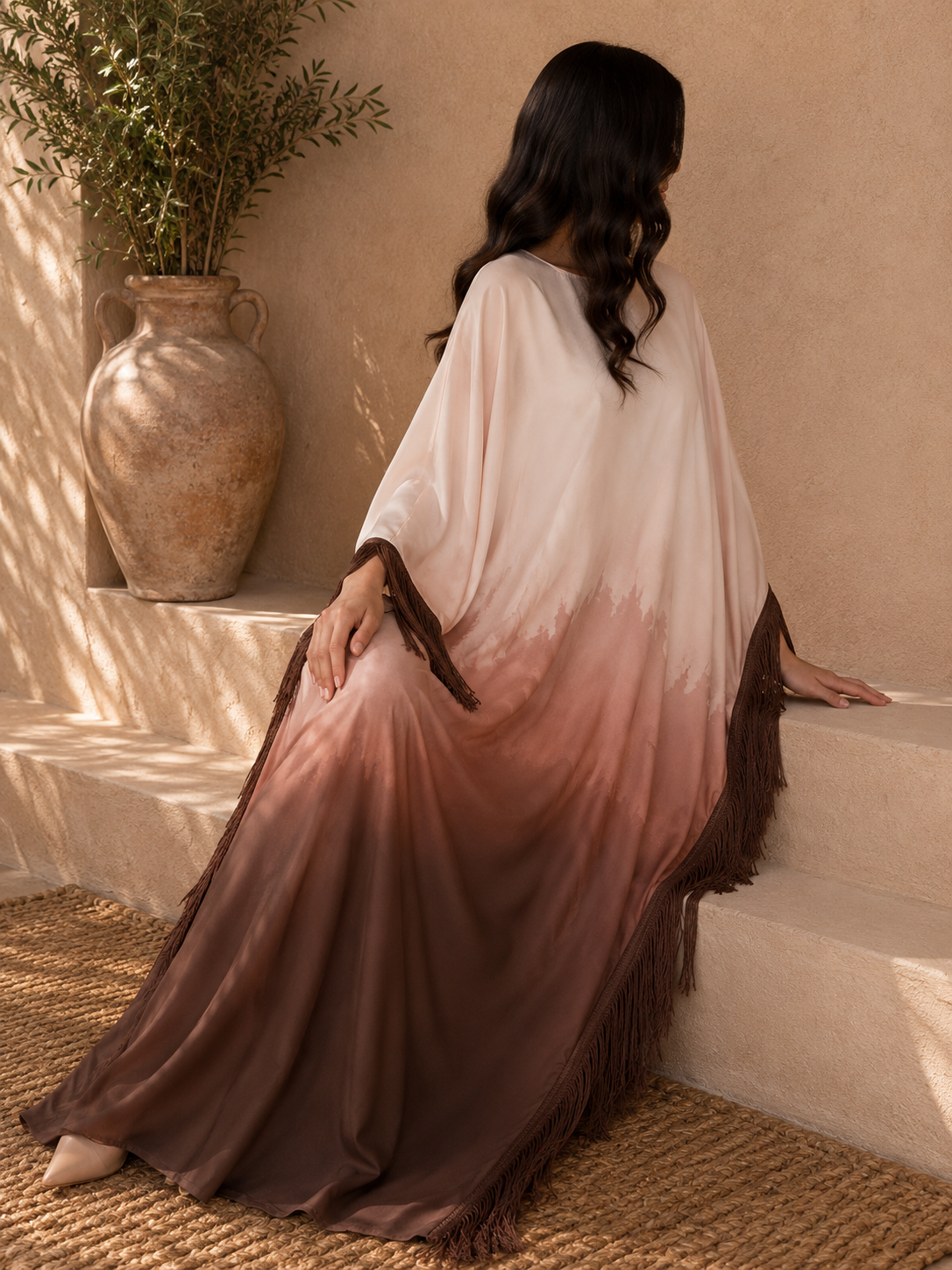 Tie & Die – Abaya imprimée fluide