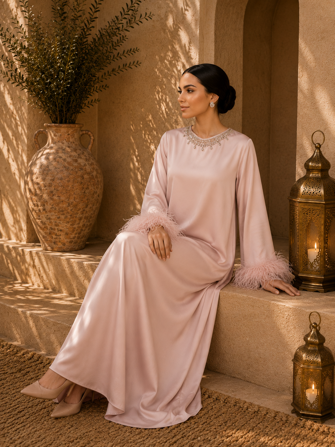 Pluma – Abaya satinée légère