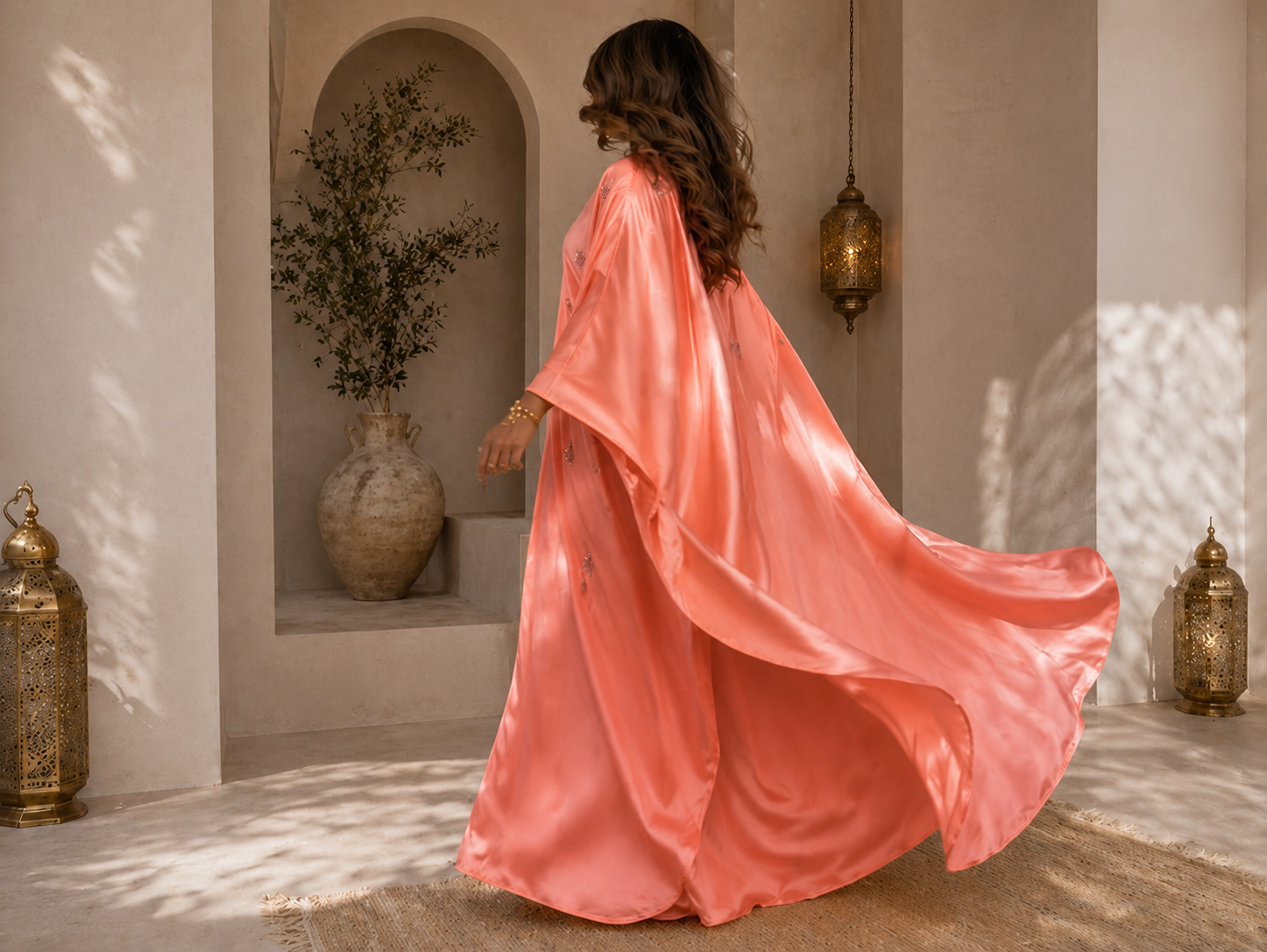 Aïda – Abaya papillon satinée