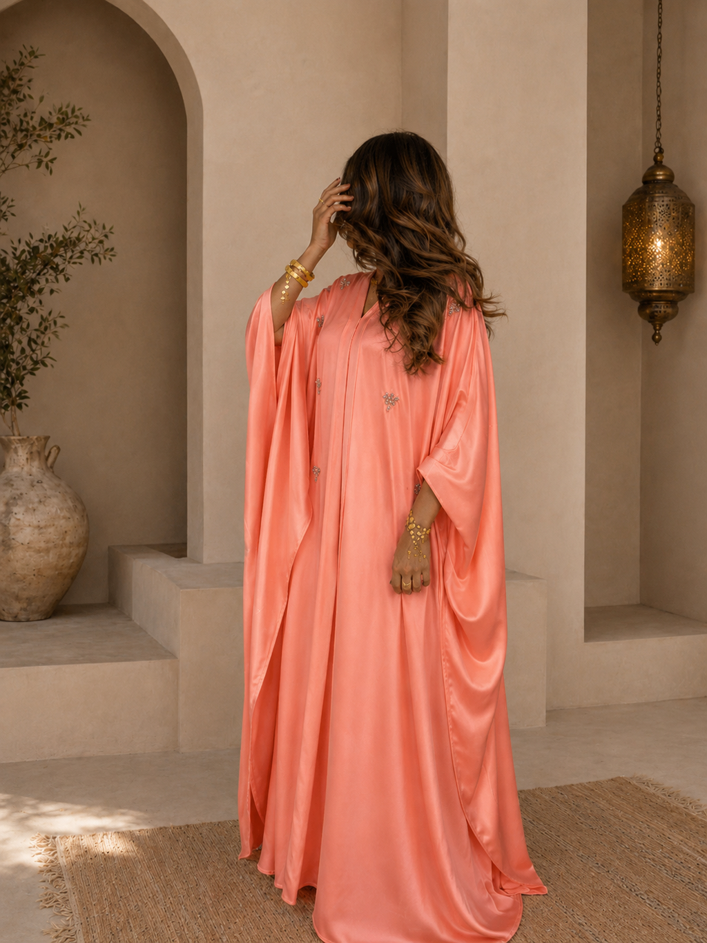 Aïda – Abaya papillon satinée
