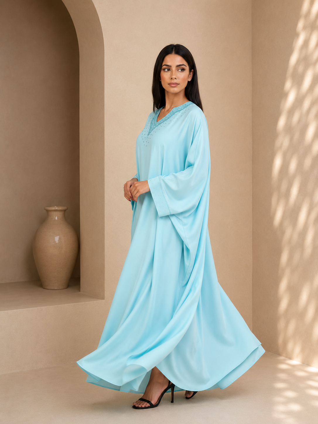 Noor caftan – Robe Papillon Perlée