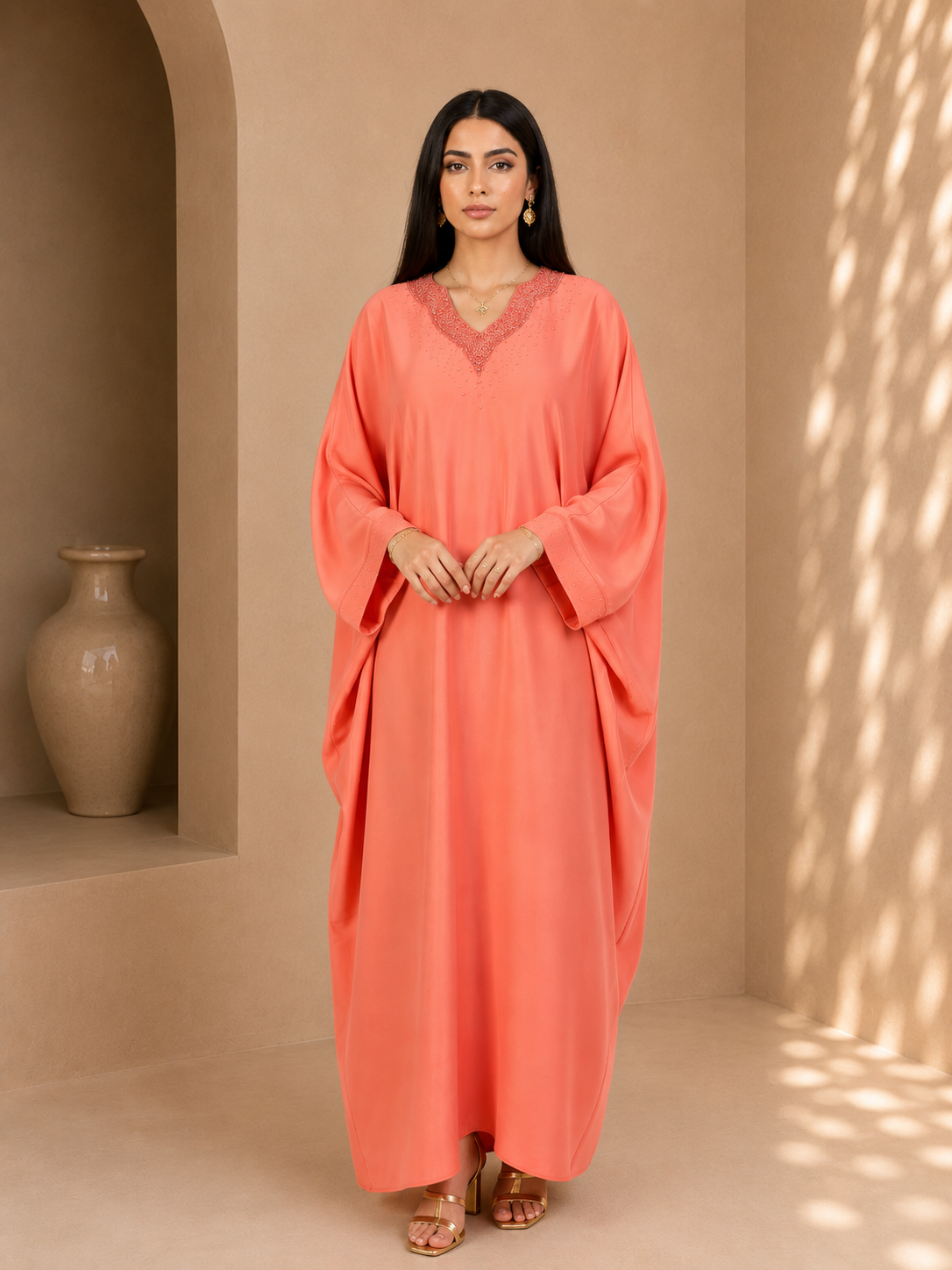 Noor caftan – Robe Papillon Perlée