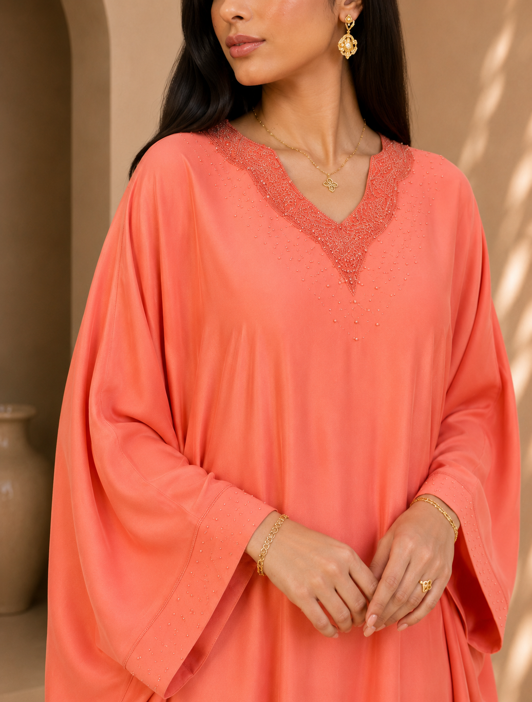 Noor caftan – Robe Papillon Perlée