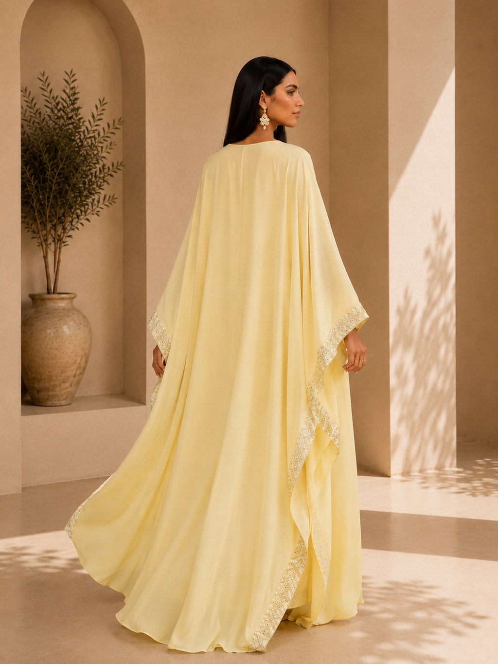 Sherazade – Abaya papillon satinée
