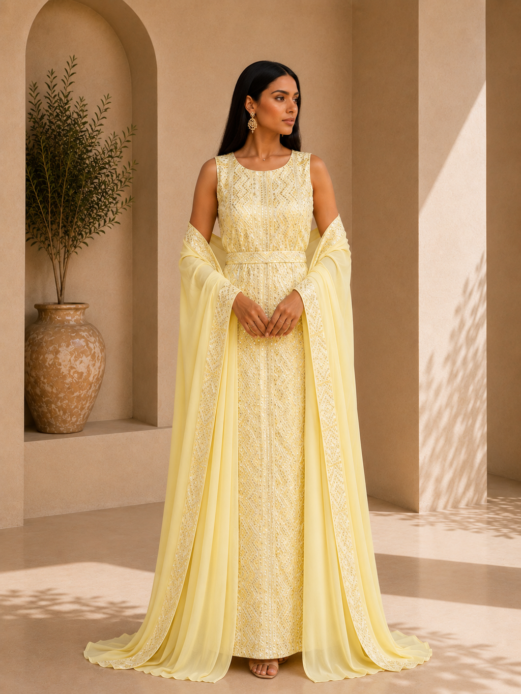 Sherazade – Abaya papillon satinée
