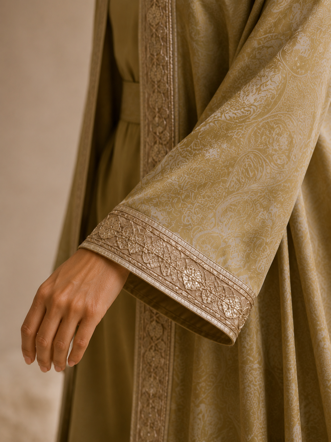 Nadia Kimono jacquard olive