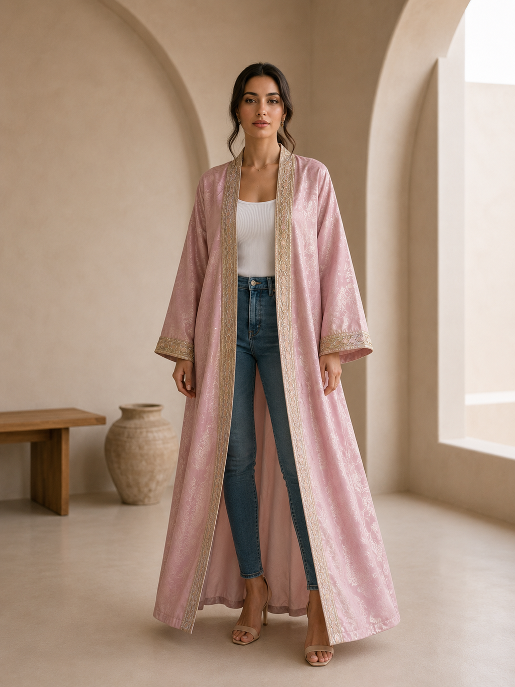 Nadia Kimono jacquard olive