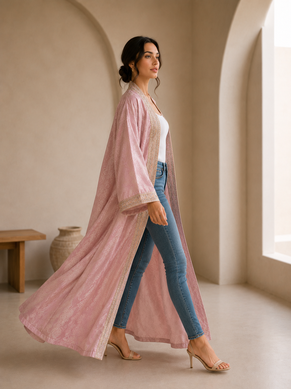 Nadia Kimono jacquard olive