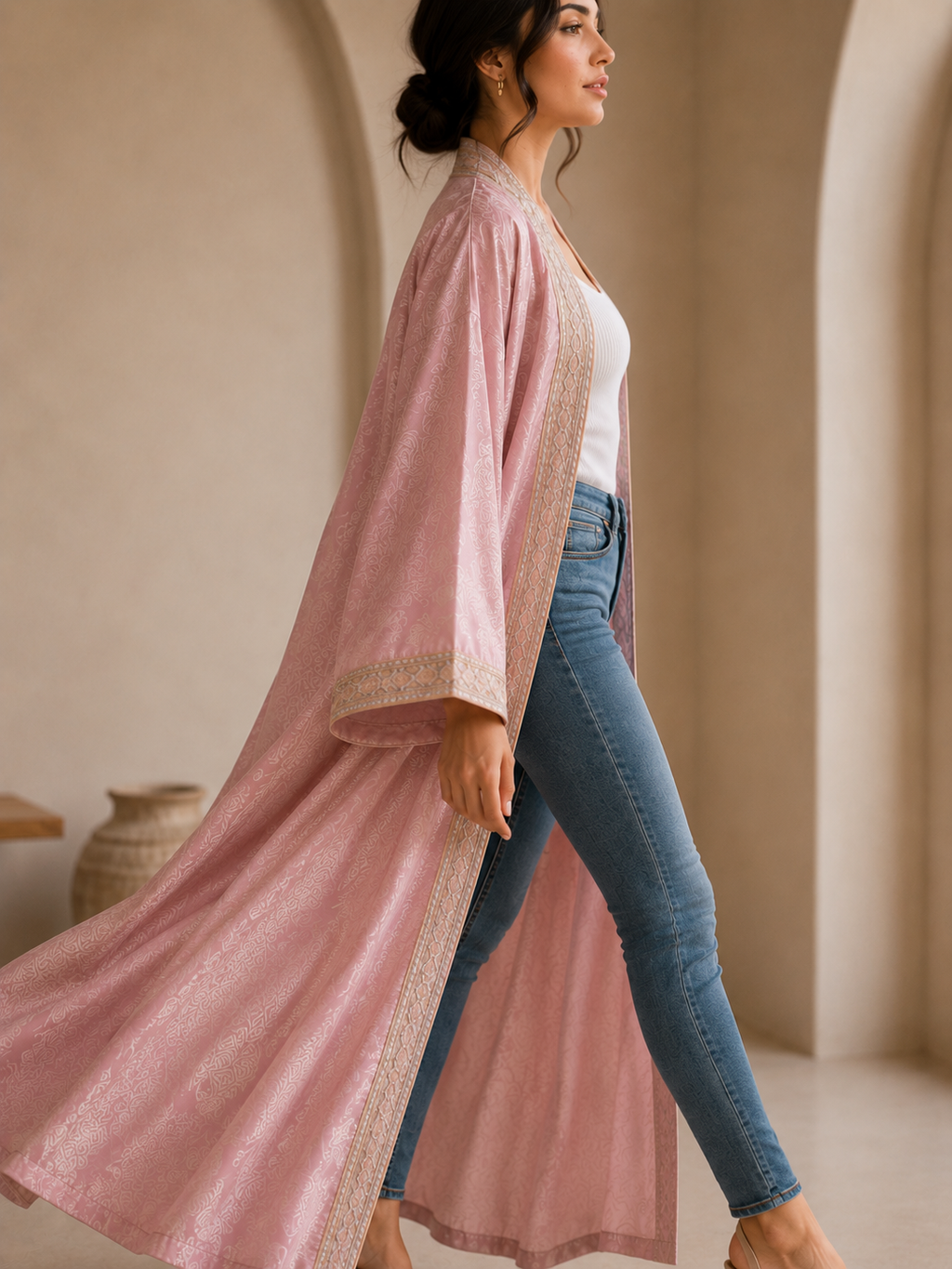 Nadia Kimono jacquard olive