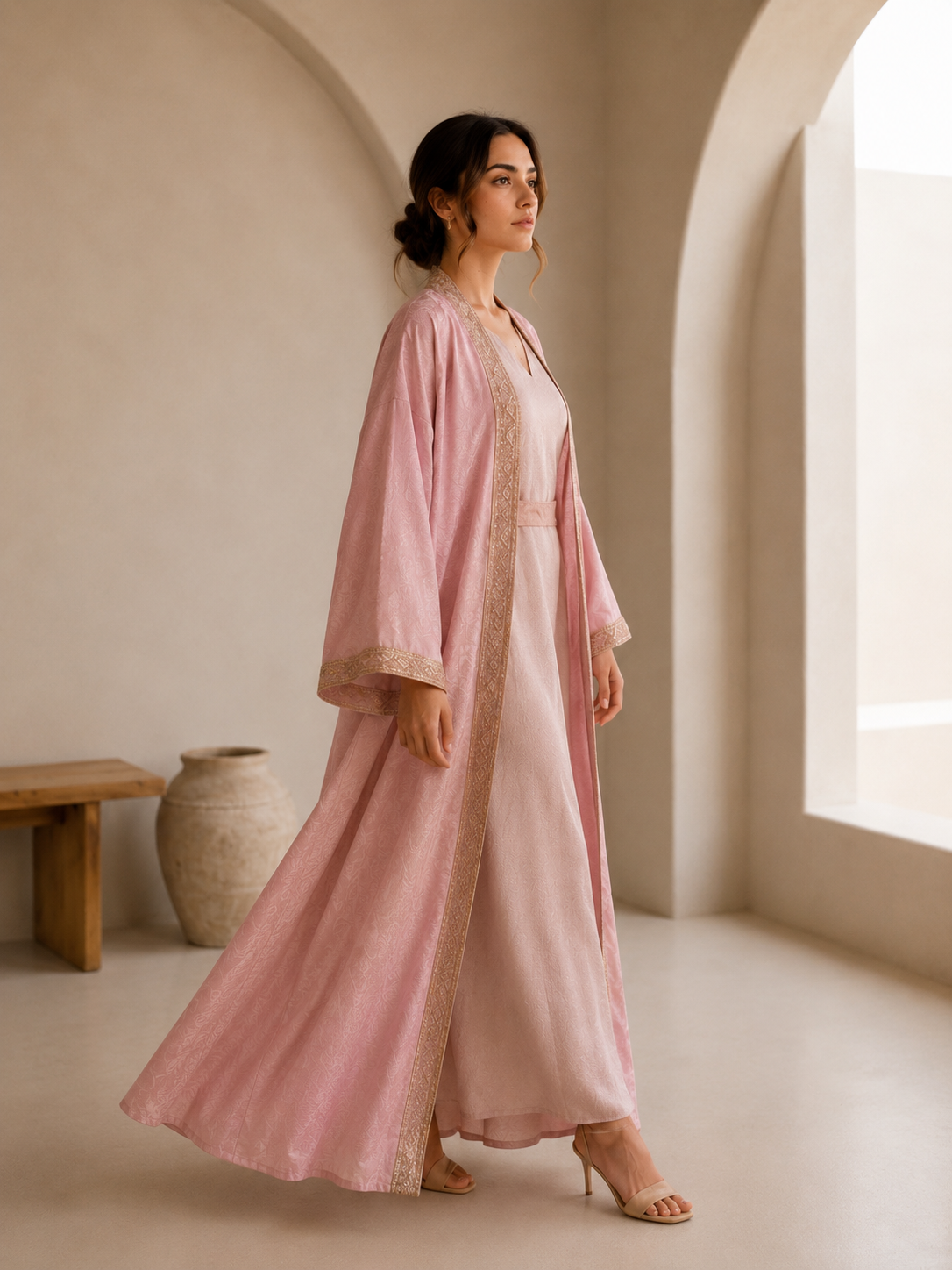 Nadia Kimono jacquard olive