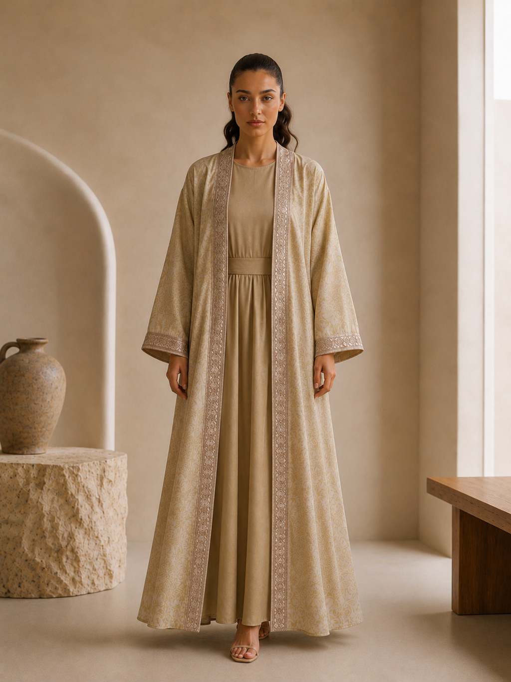 Nadia Kimono jacquard olive