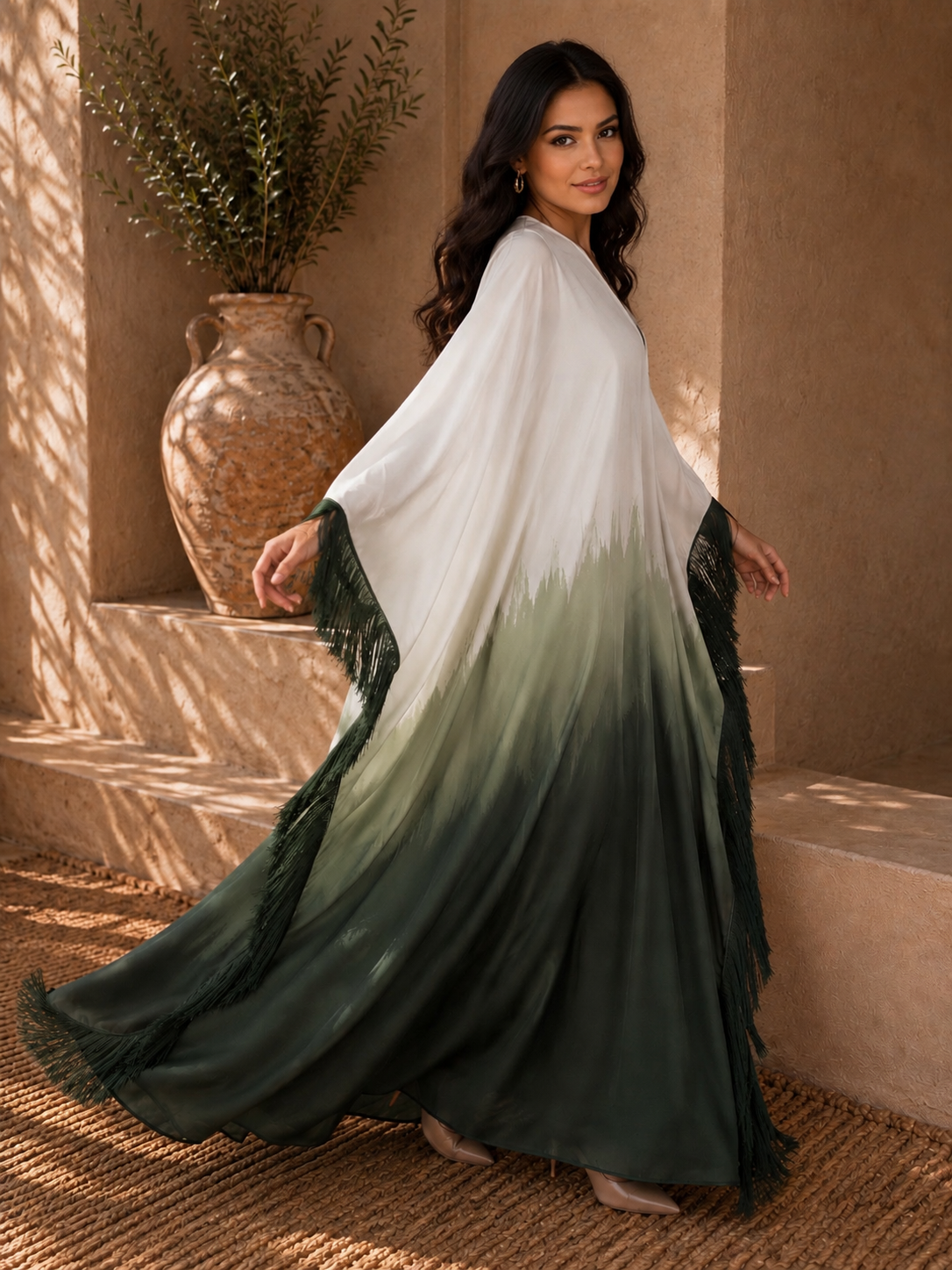 Tie & Die – Abaya imprimée fluide