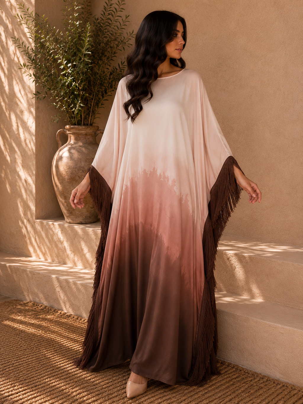 Tie & Die – Abaya imprimée fluide