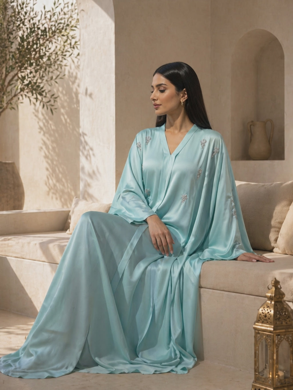 Aïda – Abaya papillon satinée