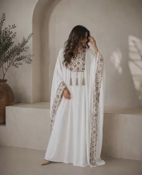 Emna – Abaya brodée fluide
